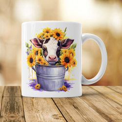 Tele ve slunečnicích - hrnek