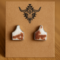 Náušnice vysačka - hnědé